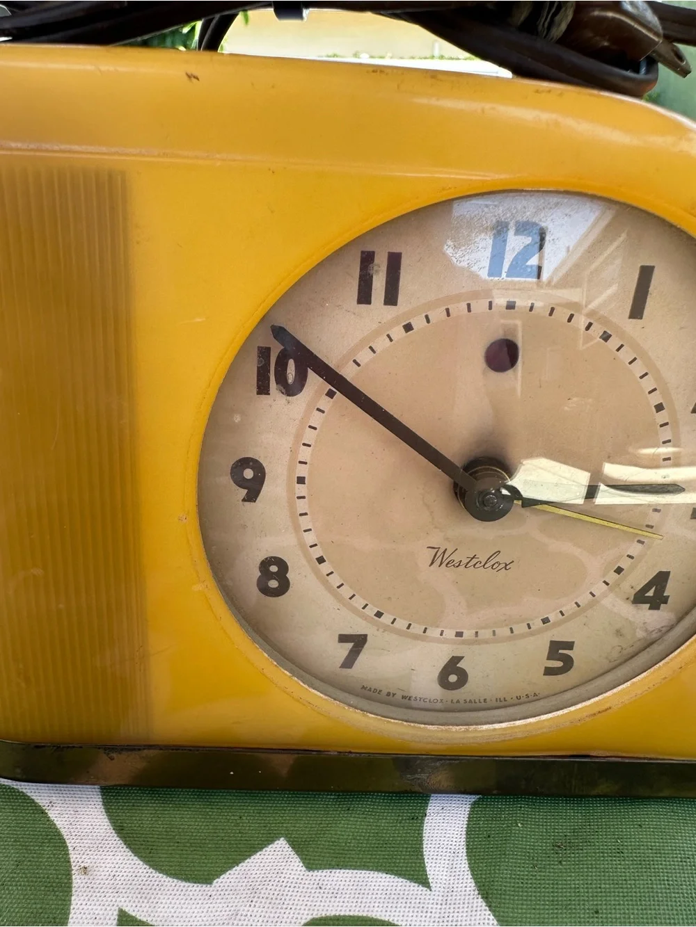 Yellow Retro Table Clock - Midcentury Style